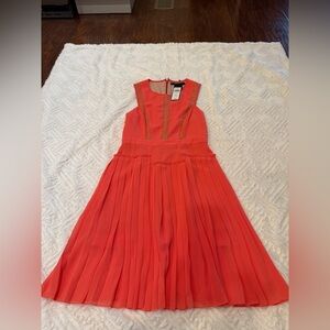 BCBGMaxAzria Vibrant Coral Midi Dress